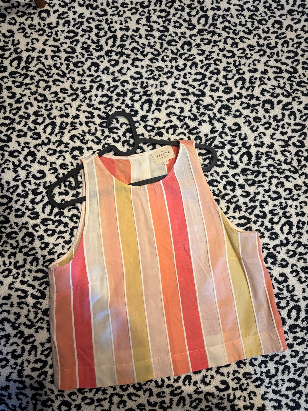 Sezane Evelina Blouse Red, Yellow And Ecru Stripes - Size 8
